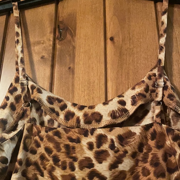 Shein leopard print satin spaghetti sleeve minidress - Picture 4 of 5